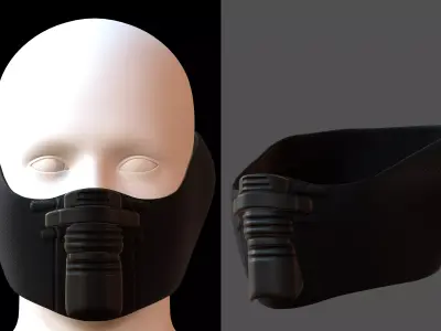 Gas mask helmet 3d model scifi Low-poly  Low-poly 3D model 146