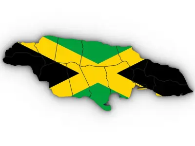3d Political Map of Jamaica 3D model