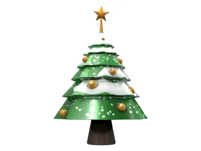 Stylized Xmas Tree V1 Low-poly 3D model