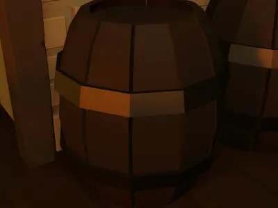 Tavern medieval Low-poly 3D model