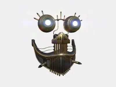 Steampunk Mask A06 Bronze - SciFi Character Design Low-poly 3D model
