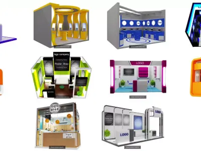 Booth Exhibition Stand G11 3D Model Pack