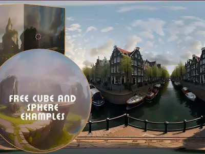 HDRI Skybox Amsterdam Canal Low-poly 3D model