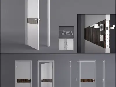 Door with high details   Low-poly 3D model