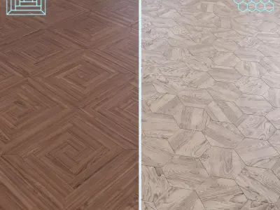 Parquet - Laminate - Wooden floor 2 in 1 Low-poly 3D model 78