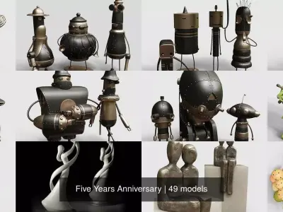 Five Years Anniversary 3D Model Pack