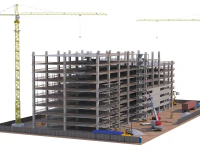  Construction Site Building Scene 