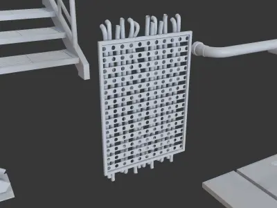 Kitbash Si-fi low poly 3D model