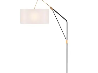 ST001 floor lamp with gold base and shade 3D model