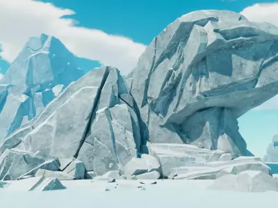 Customizable Rocks and Cliffs Low-poly 3D model