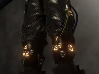 Cyber Mercenary Character - Low-poly 3D Model Low-poly 3D model