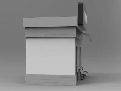 Bank Build Low-poly 3D model