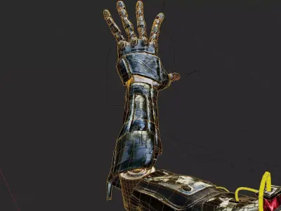 Cybernetic Arm Sci-fi  hand  Low-poly 3D model