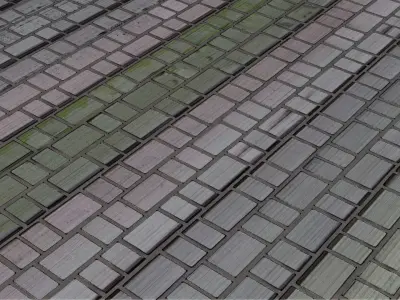 Patterned Tile Wall 3D model