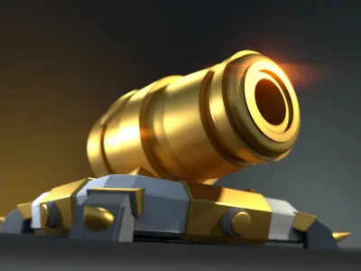 Cannon - Clash of Clans - Gold  Free low-poly 3D model