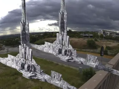 Unique Scifi Tower Design 2  3D model