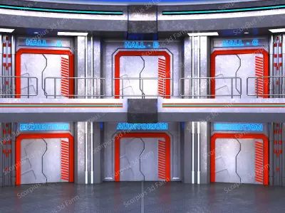 Virtual lobby 3D model