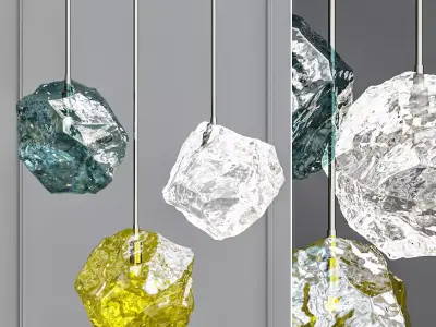 Color Ice Cube Pendant 3D model