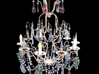 classic glass chandelier 2 3D model