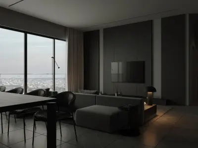 Dark interior scene 3D model purchase