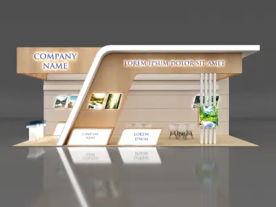 Booth Exhibition Stand Stall 11x7m Height 450 cm 3 Side Open 3D model