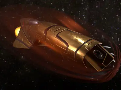 Spaceship - Keeper - Gold Version 3D model