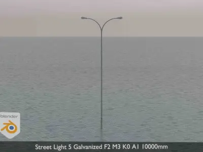 Street Light 5 Galvanized F2 M3 K0 A1 10000mm Low-poly 3D model