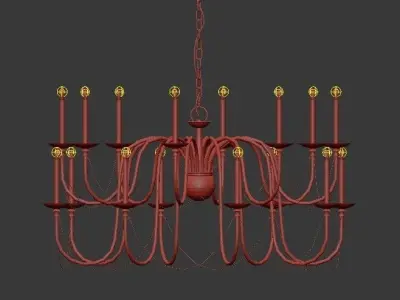 Currey Company Digby Mole Black 16 Light Chandelier 3D model