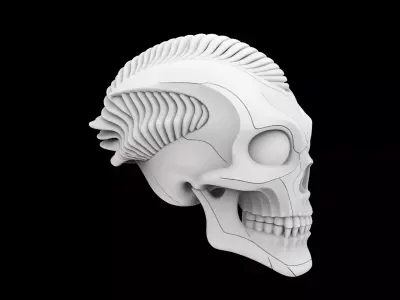 Alien Skull 3D print model 3D print model