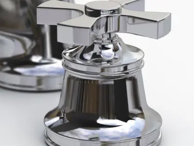 Waterworks Transit Faucet with Cross Handles 3D model