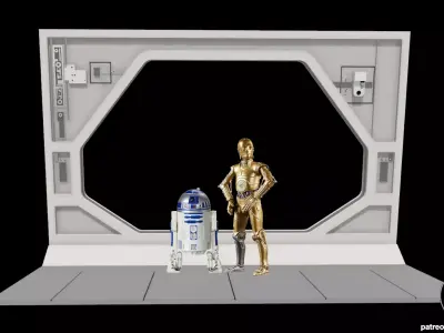  Star Wars Medical Frigate Window Diorama for action figures 3D print model