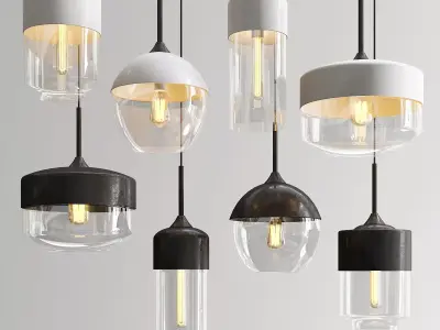 Amber Pendant Lights 3D model