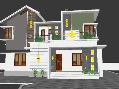 HOME 5 house with two stories 3D model