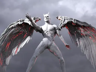 Fallen Angel Arch Dark Lord sculpture 5 3D model