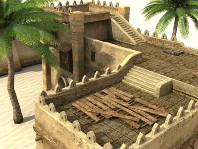 Desert Oasis 2 Low-poly 3D model