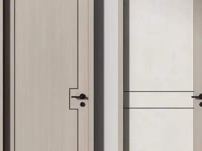 single bedroom Modern door 3D model