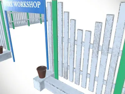 Garden Fence Low-poly 3D model