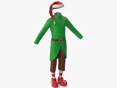  Christmas Elf Costume with Bells Male 