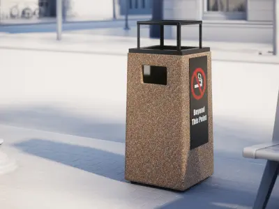 Brown trash bin 3D model