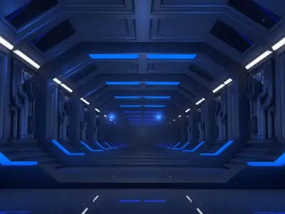 Sci Fi Corridor 3D model 43