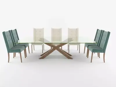 Verona dinning table and chair 3D model