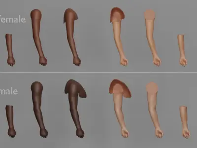 Tattoo Artist Arm Pack 3D model