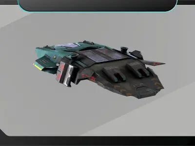 Spaceship mini transporter 2 Low-poly 3D model