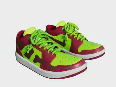 DINO 2 Air Jordan 1 BUSTER LOW Shoes PBR  Low-poly 3D model