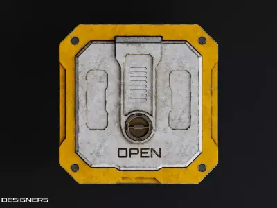 Sci-Fi Entry Panel Low Poly PBR 3D Model Low-poly 3D model