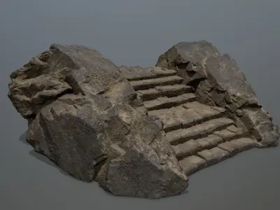 Rock  Gate Low-poly 3D model 6