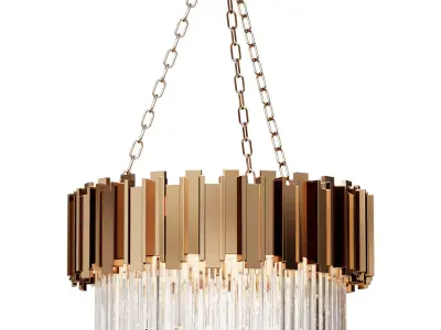 Klara pendant chandelier in brass color 3D model