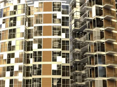 Futuristic High Rise Buildings 01 3D model