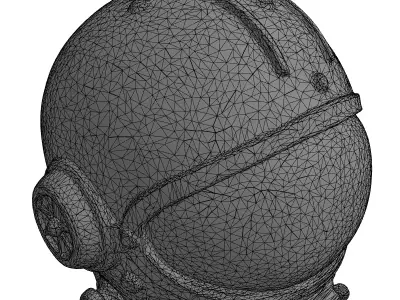 Retro SciFi Astronaut Helmet Low-poly 3D model