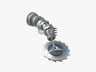 Robotic Arm A02 Bright Steel - Character Design SciFi Low-poly 3D model